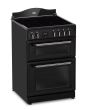 Creda C60CMRBL 59.8cm Electric Rangecooker with Double Oven and Ceramic Hob - Black
