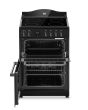 Creda C60CMRBL 59.8cm Electric Rangecooker with Double Oven and Ceramic Hob - Black