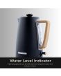 Hamilton Beach HBK01MB Hamilton Beach Scandi 1.7L Kettle Matte Black With Wood Effect