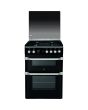 Indesit ID60G2K 60Cm Gas Double Oven Lidded Black - Lpg Jets Chargeable