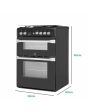 Indesit ID60G2K 60Cm Gas Double Oven Lidded Black - Lpg Jets Chargeable
