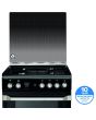 Indesit ID60G2K 60Cm Gas Double Oven Lidded Black - Lpg Jets Chargeable