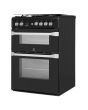 Indesit ID60G2K 60Cm Gas Double Oven Lidded Black - Lpg Jets Chargeable