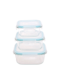 Sabichi 191915 3Pc Square Glass Storage Set