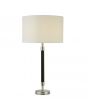 Searchlight 1716CC Arno 1Lt Table Lamp, Dark Wood And Chrome With White Shade