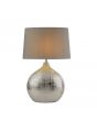 Searchlight 4353CC Artisan 1Lt Chrome Table Lamp With Round Base, Grey Shade