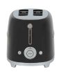smeg TSF01BLUK 2 Slice 50'S Retro Style Black Toaster
