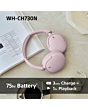 Sony WHCH730NP.CE7 Wireless Noise Cancelling Headphones Pink
