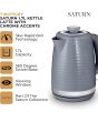 Tower T10077GRY 3Kw 1.7L Saturn Kettle With Quick Boil, Grey And Chrome