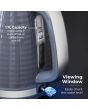 Tower T10077GRY 3Kw 1.7L Saturn Kettle With Quick Boil, Grey And Chrome