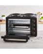 Tower T14044 32L Mini Oven With Hot Plates Black With Silver Accents