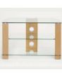 TTAP L630-600/3OC Vision 3-Shelf Glass TV Stand In Oak And Clear Glass