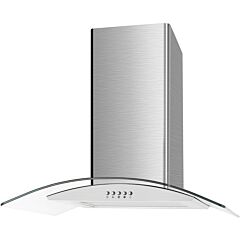 Culina UBSCG60SS 60Cm Curved Glass Cooker Hood Stainless Steel
