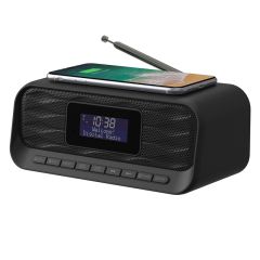 Groov-e GVCR04BK Zeus Dab/Fm Clock Radio With Wireless Charging Pad & Bluetooth - Black