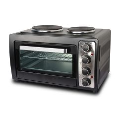 Montpellier MDATC30 28Ltr Table Top Oven With 2 Hotplates - Black