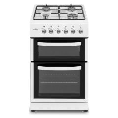 New World NWMID53GW 50Cm Twin Cavity Gas Cooker - White