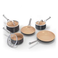 Ninja CW95000UK Ceramic Coated Cookware 5-Piece Set - Apricot & Grey