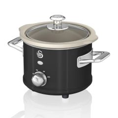 Swan SF17011BN 1.5L Black Retro Slow Cooker