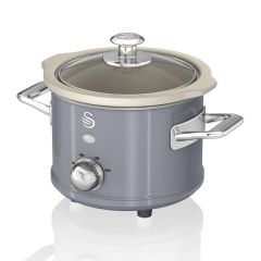 Swan SF17011GRN Grey Retro Slow Cooker