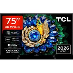 TCL 75A400M-UK 75" QD-Mini LED Smart Tv, 4K Ultra HD, 600 Nits Brightness