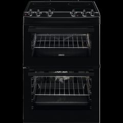 Zanussi ZCV66050BA 60cm Double Oven Electric Cooker with Ceramic Hob - Black