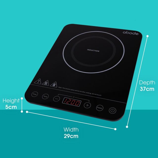 abode AINDH1002 Single Induction Hob Portable Digital Touch Control 2000W