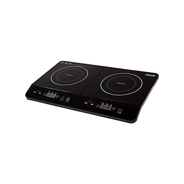 abode AINDH2002 2.8Kw Portable Double Induction Hob With Digital Dual Control - Black