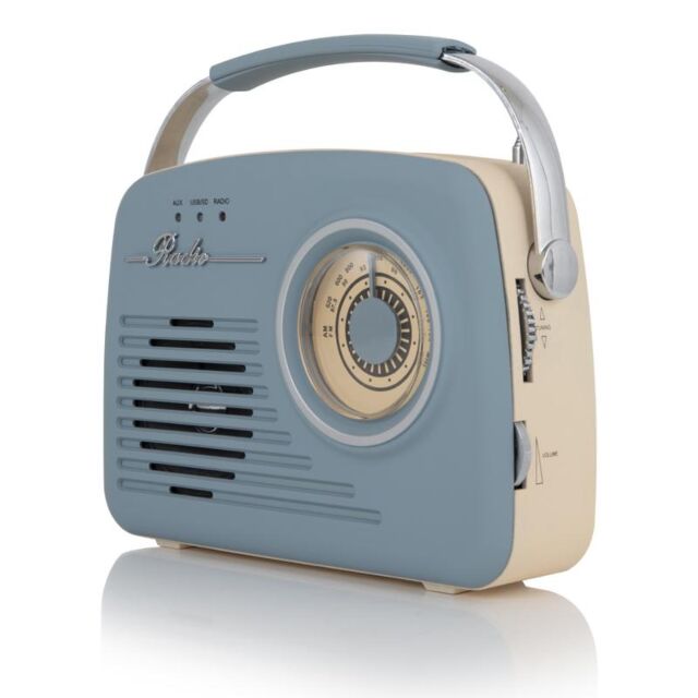 Akai A60014VB Vintage 1950S Style Am/Fm Radio Blue