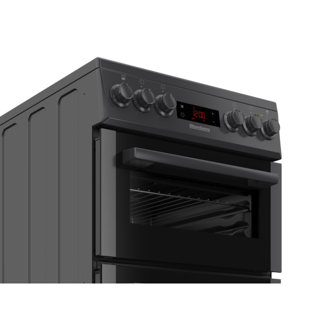 Blomberg HKS951N 50cm Double Oven Electric Cooker with Ceramic Hob - Anthracite