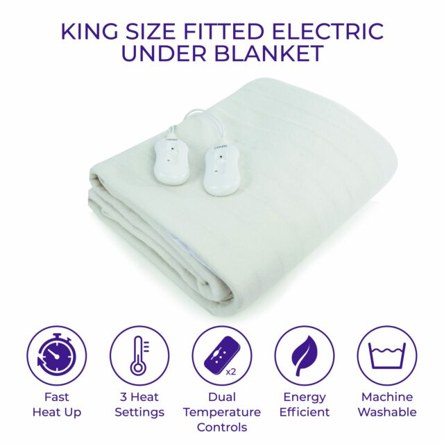 Carmen C81191 Dual King Fitted Electric Blanket