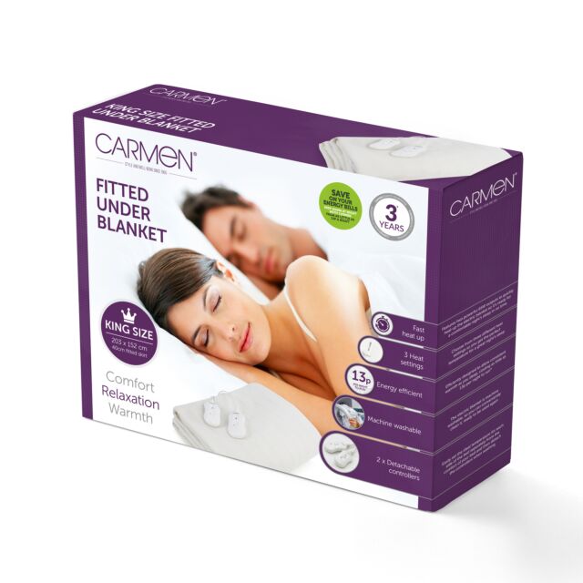 Carmen C81191 Dual King Fitted Electric Blanket