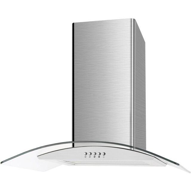 Culina UBSCG60SS 60Cm Curved Glass Cooker Hood Stainless Steel