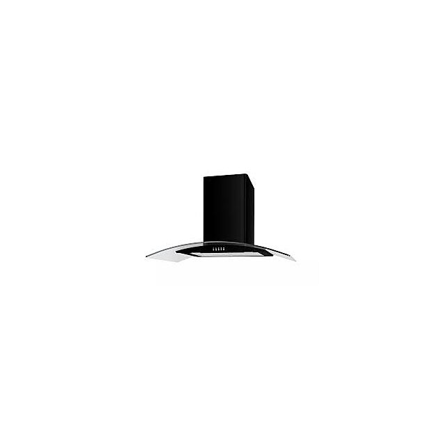 Culina UBSCG90BK 90Cm Black Curved Glass Cooker Hood