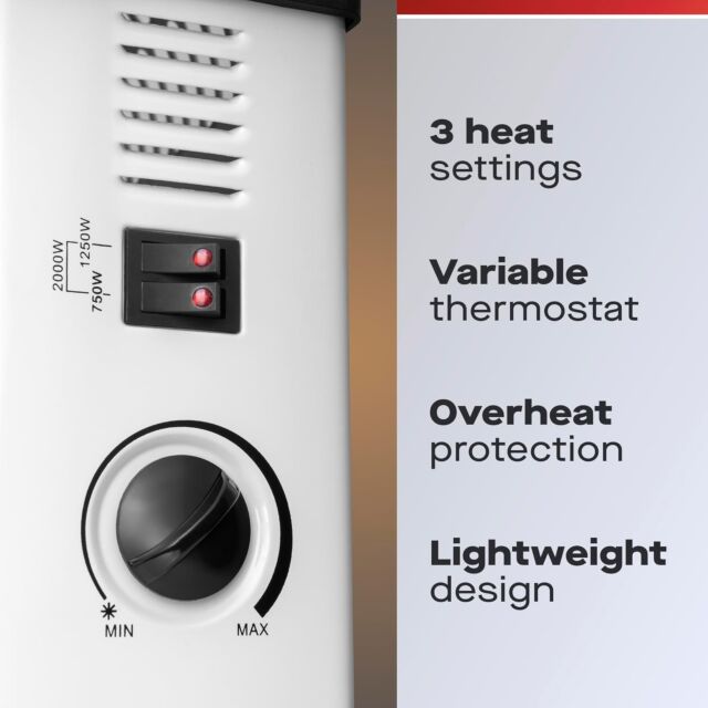 Daewoo HEA1146GE 2Kw Convector Heater With Thermostat