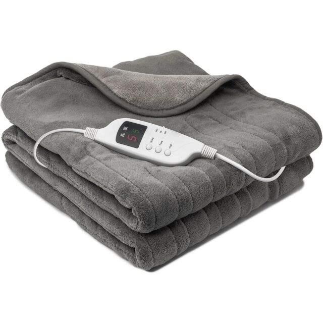 Daewoo HEA1914GE Heated Throw Blanket, Soft Flannel Fur Fleece With Detachable Controller For Machin