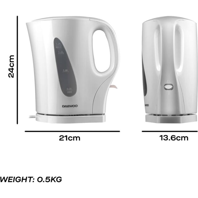 Daewoo SDA1567GED 1.7L Electric Kettle – White