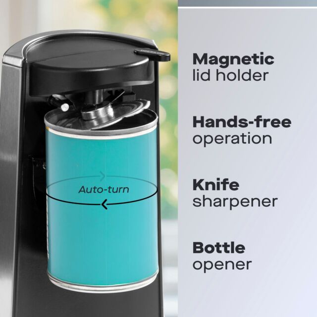 Daewoo SDA2313GE 3-In-1 Electric Can Opener, Knife Sharpener + Bottle Opener