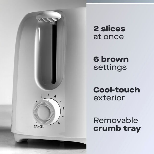 Daewoo SDA2453GE 2 Slice Toaster - White