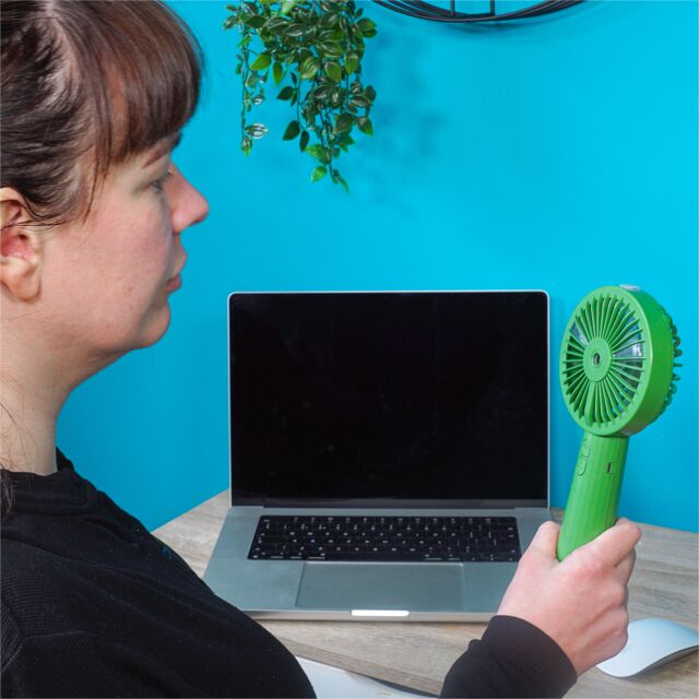 Electrovision (ALTAI) EH1950G Green USB Rechargeable Hand Held Mist Fan With Bottle