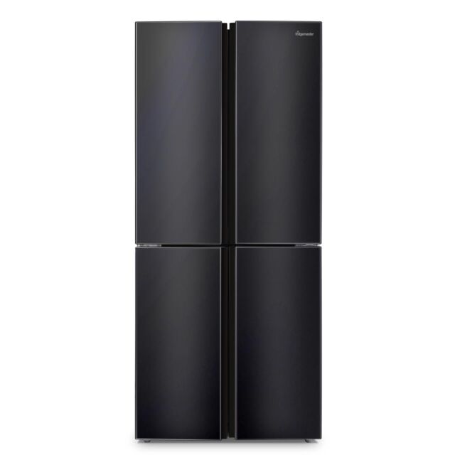 Fridgemaster MQ79394FFB 80Cm American Fridge Freezer Quad Door Black