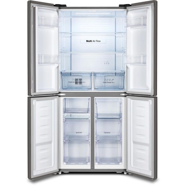 Fridgemaster MQ79394FFB 80Cm American Fridge Freezer Quad Door Black