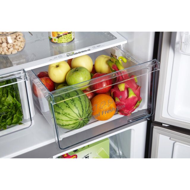 Fridgemaster MQ79394FFB 80Cm American Fridge Freezer Quad Door Black