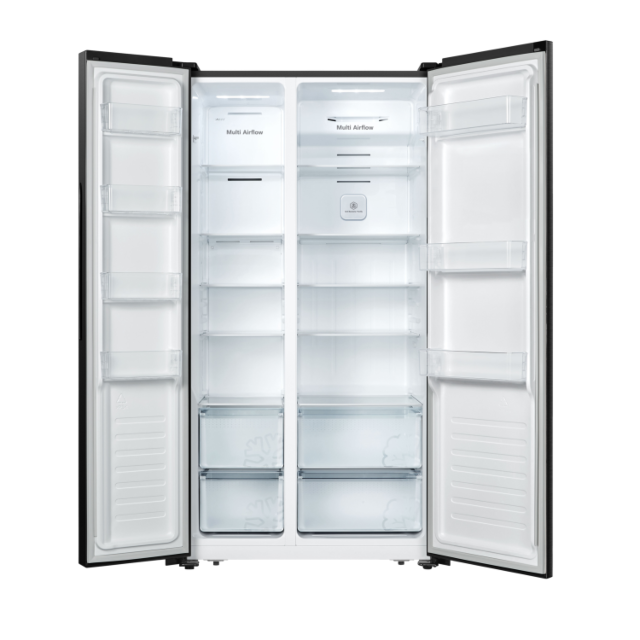 Fridgemaster MS91520EB 91Cm Total No Frost American Fridge Freezer - Black - E Rated