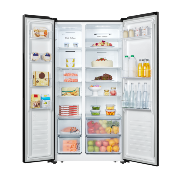 Fridgemaster MS91520EB 91Cm Total No Frost American Fridge Freezer - Black - E Rated