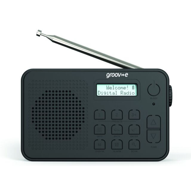 Groov-e GVDR10BK Madrid Rechargeable DAB Radio With Bluetooth 