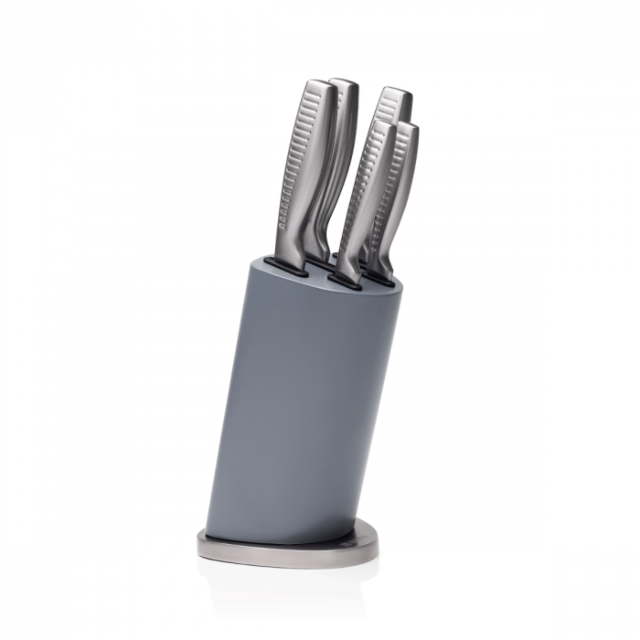 Haden 193520 Perth Slate Grey Metal Knife Block Set
