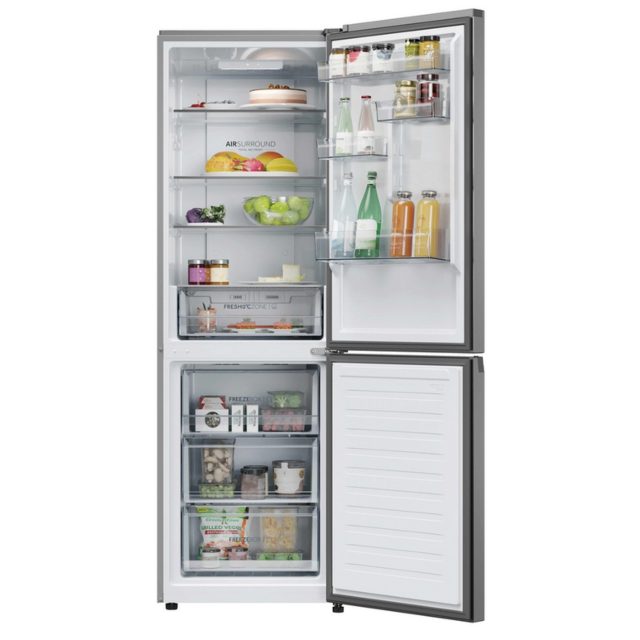 Haier HDPR3618DNPK 8.29/4.23Cuft Total No Frost 60Cm Fridge Freezer 185Cm - Stainless Steel