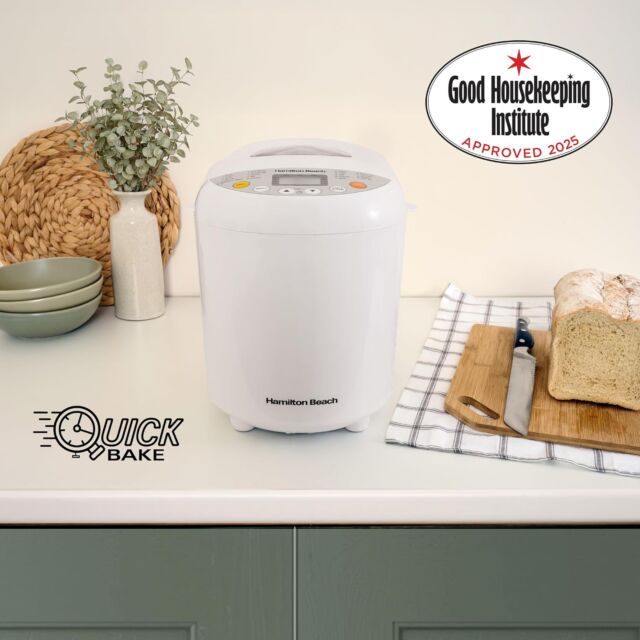 Hamilton Beach HB8103BMW Bread Maker, Quick Bake, 19 Programmes, 3 Loaf Sizes, Gluten-Free, Whole Wh