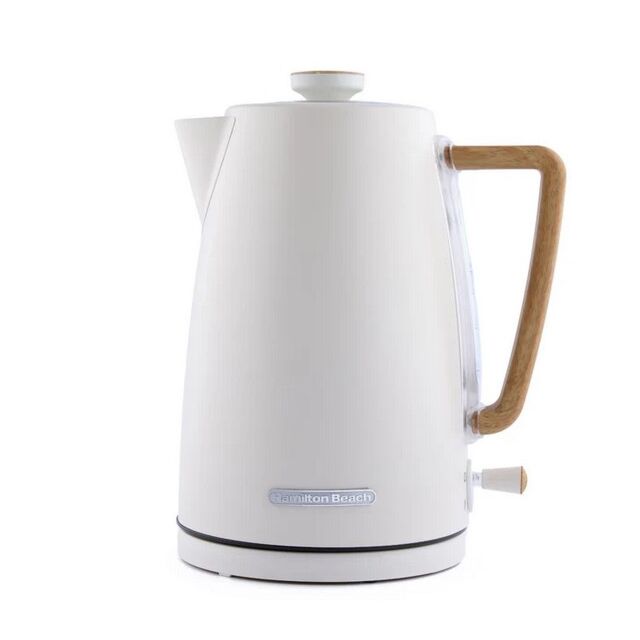 Hamilton Beach HBK01MC Hamilton Beach Scandi 1.7L Kettle Matte Cream With Wood Effect
