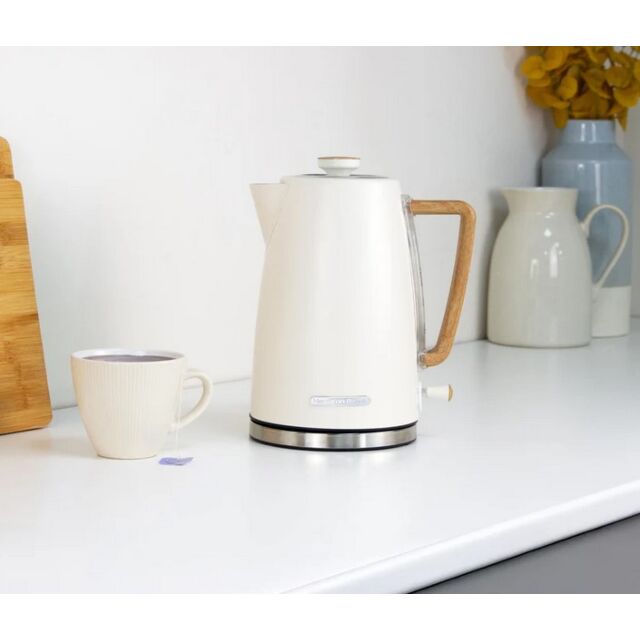 Hamilton Beach HBK01MC Hamilton Beach Scandi 1.7L Kettle Matte Cream With Wood Effect
